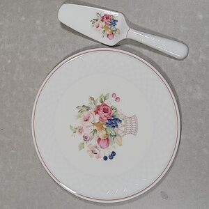 English Bouquet Cake Plate and Server by Mikasa